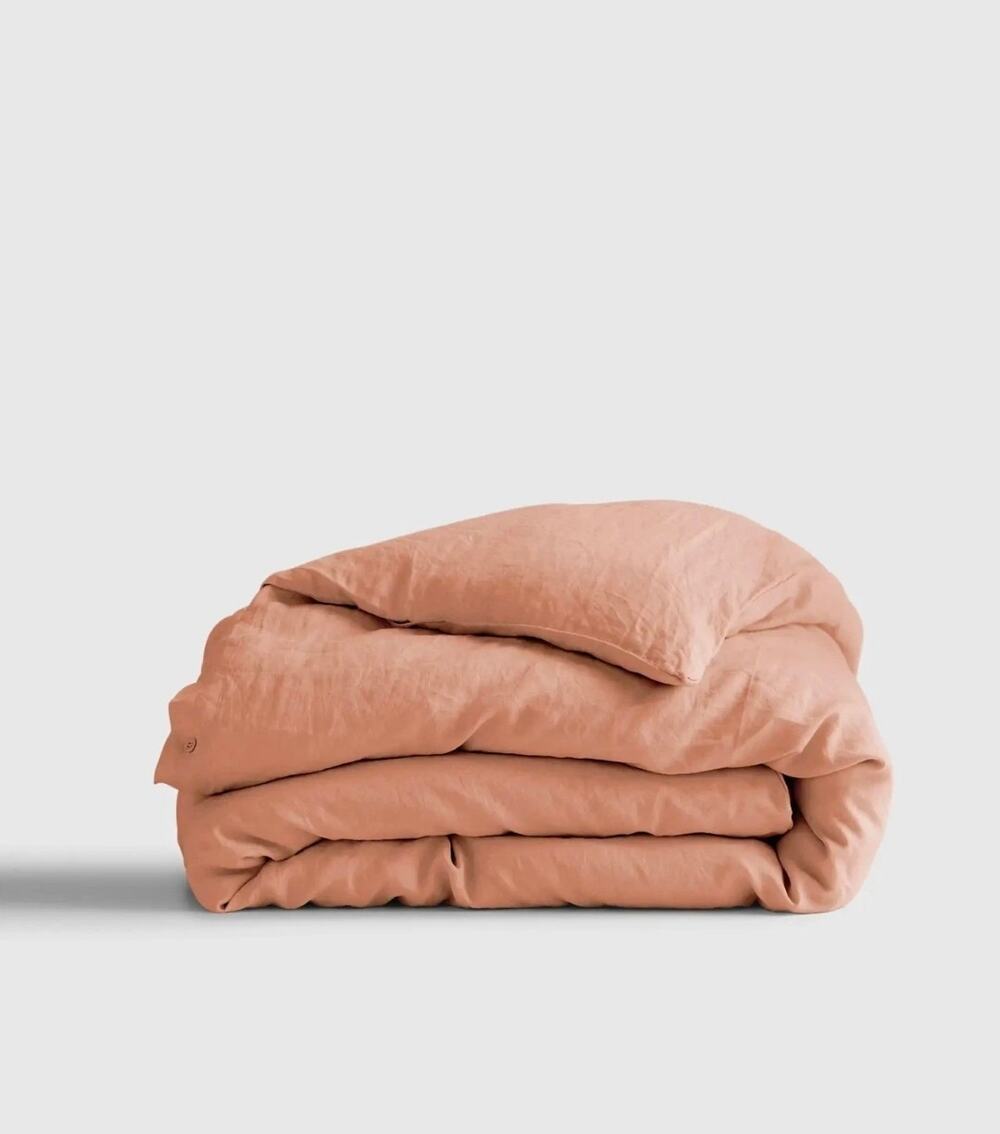 New Quince 100% European Flax Linen Duvet Cover King Cal King Desert Sunset